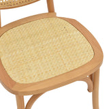 Scaun stivuibil Zoel din lemn de fag si ratan, Natural, 45x52x82 cm