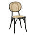 Scaun stivuibil Zoel lemn de fag negru-ratan, Natural, 45x52x82 cm