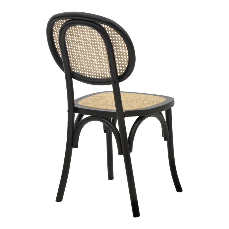 Scaun stivuibil Zoel lemn de fag negru-ratan, Natural, 45x52x82 cm, imagine suplimentara