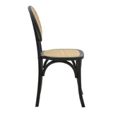 Scaun stivuibil Zoel lemn de fag negru-ratan, Natural, 45x52x82 cm