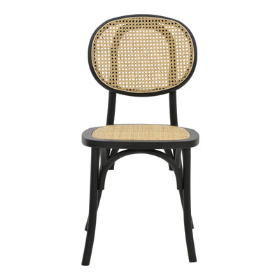 Scaun stivuibil Zoel lemn de fag negru-ratan, Natural, 45x52x82 cm, perspectiva suplimentara