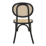 Scaun stivuibil Zoel lemn de fag negru-ratan, Natural, 45x52x82 cm