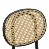 Scaun stivuibil Zoel lemn de fag negru-ratan, Natural, 45x52x82 cm