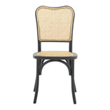 Scaun stivuibil Zozele ratan Natural pe-negru toon lemn, 45x51x88 cm