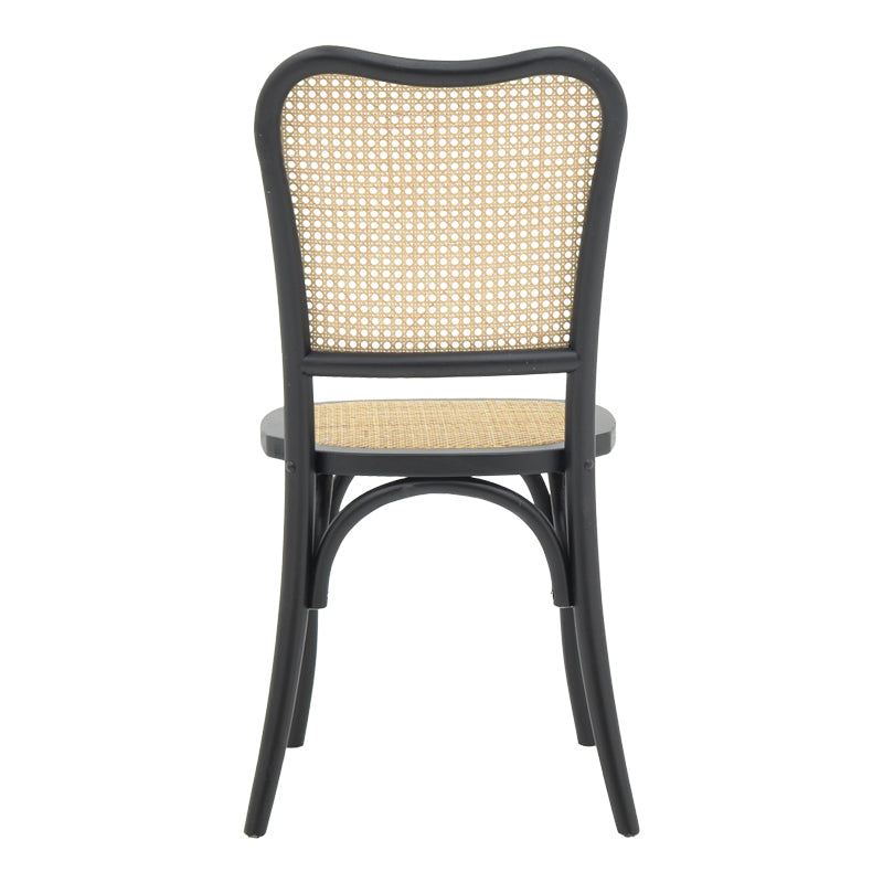 Scaun stivuibil Zozele ratan Natural pe-negru toon lemn, 45x51x88 cm