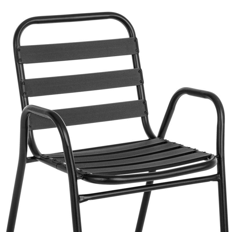Scaun exterior Sussie, metal si aluminiu, 45x62x76 cm - Negru