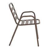 Scaun exterior Sussie, metal si aluminiu, 45x62x76 cm - Maro