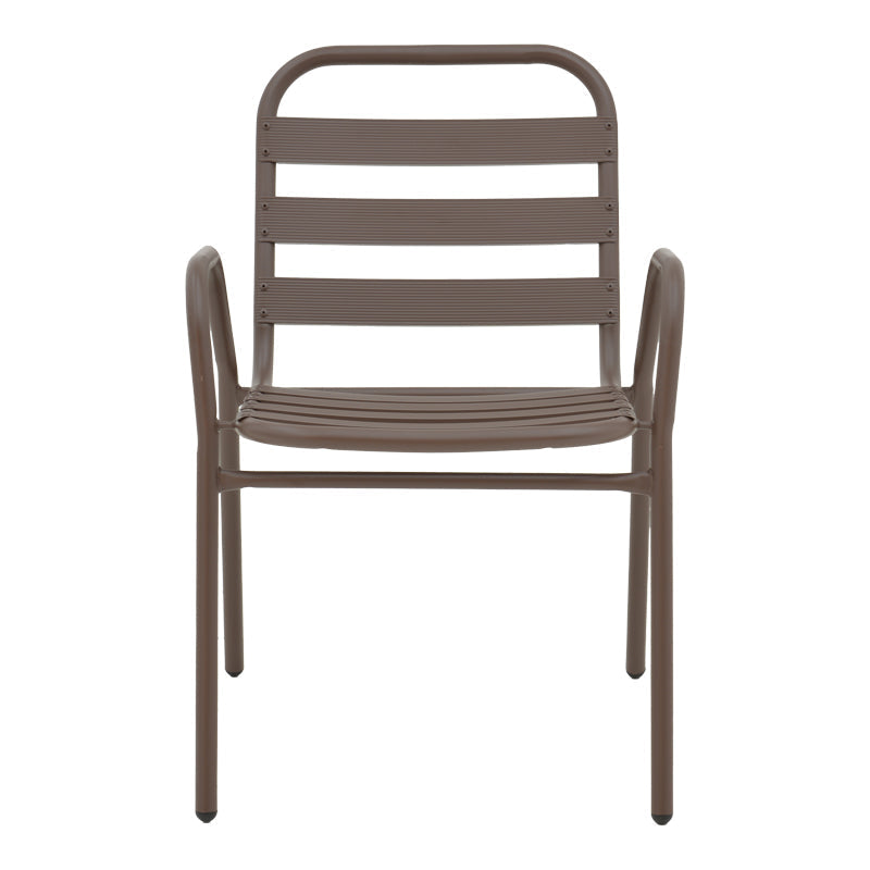 Scaun exterior Sussie, metal si aluminiu, 45x62x76 cm - Maro