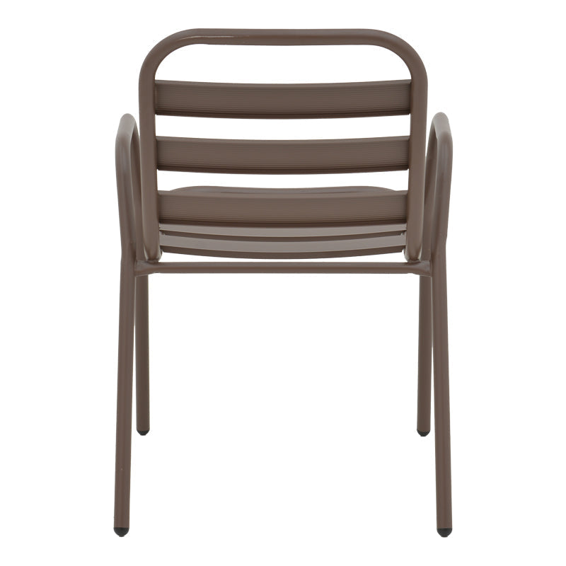 Scaun exterior Sussie, metal si aluminiu, 45x62x76 cm - Maro