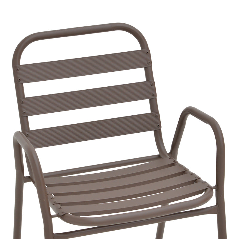 Scaun exterior Sussie, metal si aluminiu, 45x62x76 cm - Maro