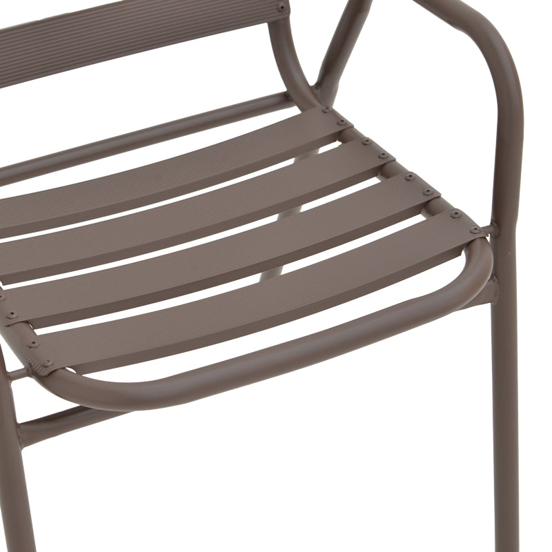 Scaun exterior Sussie, metal si aluminiu, 45x62x76 cm - Maro
