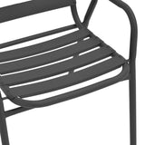 Scaun exterior Sussie, metal si aluminiu, 45x62x76 cm - Gri