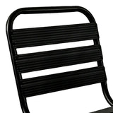 Scaun Sussie stack metal negru cu lamele din aluminiu, 45x62x76 cm
