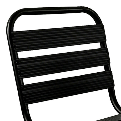 Scaun Sussie stack metal negru cu lamele din aluminiu, 45x62x76 cm
