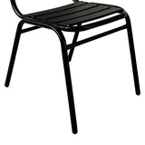 Scaun Sussie stack metal negru cu lamele din aluminiu, 45x62x76 cm