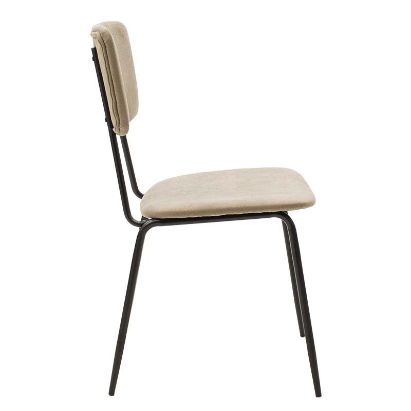 Scaun Tania, stofa si metal, 43x53x84 cm - Bej