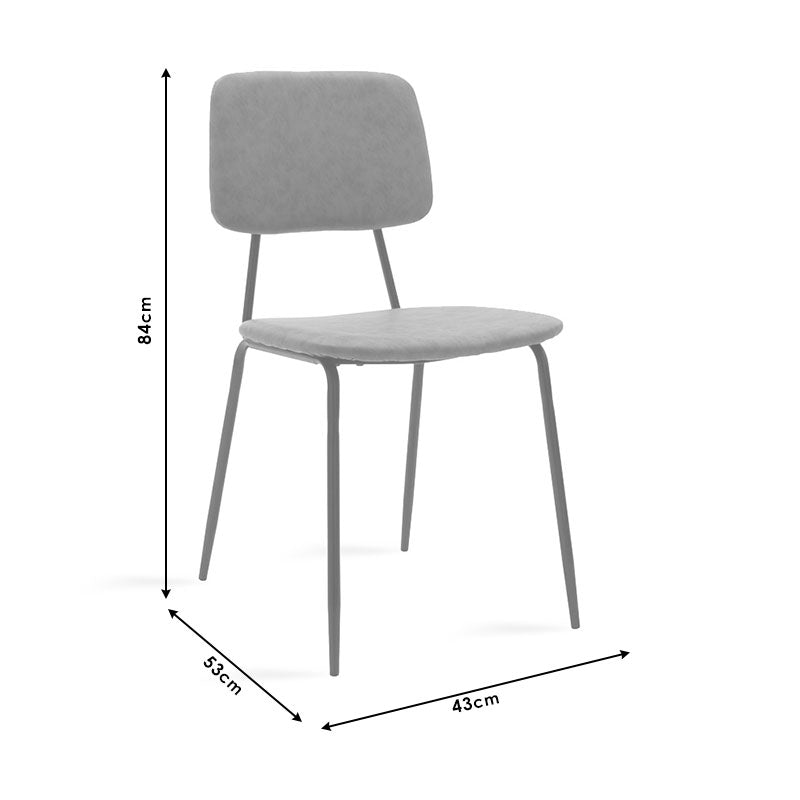 Scaun Tania, stofa si metal, 43x53x84 cm - Bej