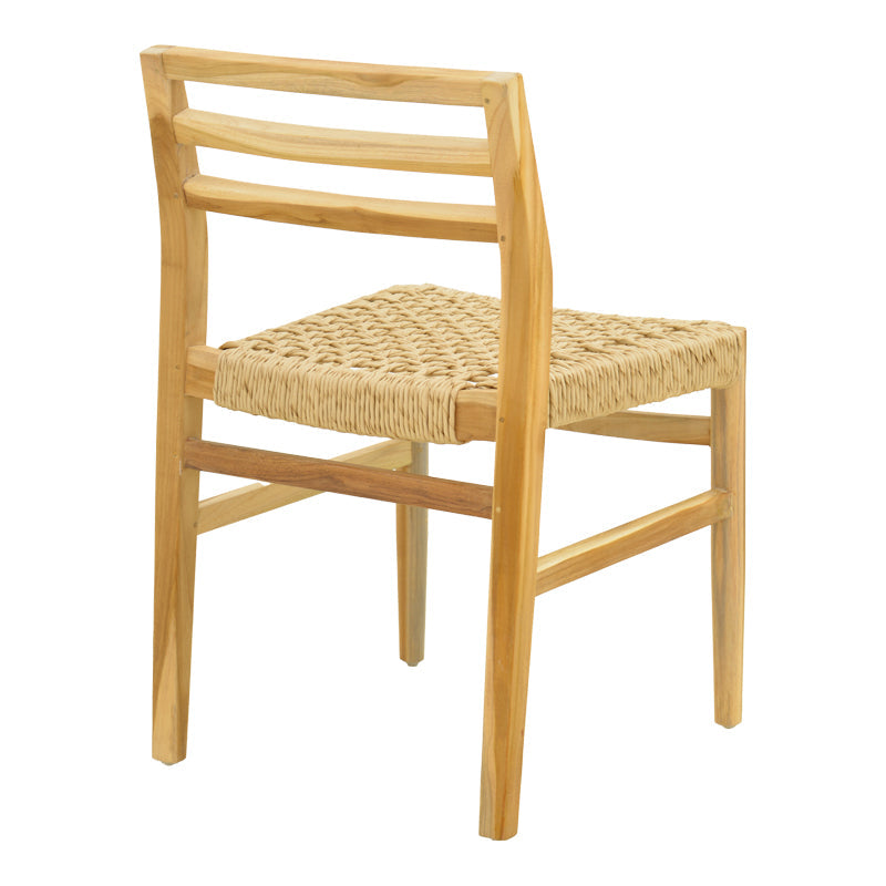 Scaun Tuga, lemn teak, împletitură PE, Natur, 50x58x86 cm