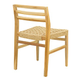 Scaun Tuga, lemn teak, împletitură PE, Natur, 50x58x86 cm
