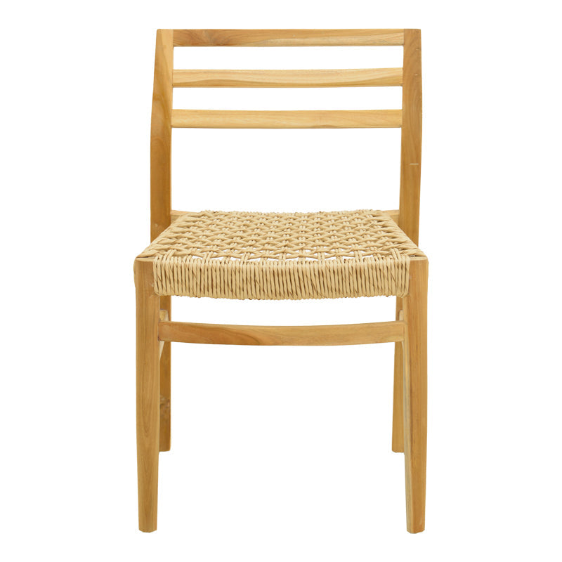Scaun Tuga, lemn teak, împletitură PE, Natur, 50x58x86 cm