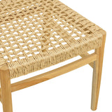 Scaun Tuga, lemn teak, împletitură PE, Natur, 50x58x86 cm