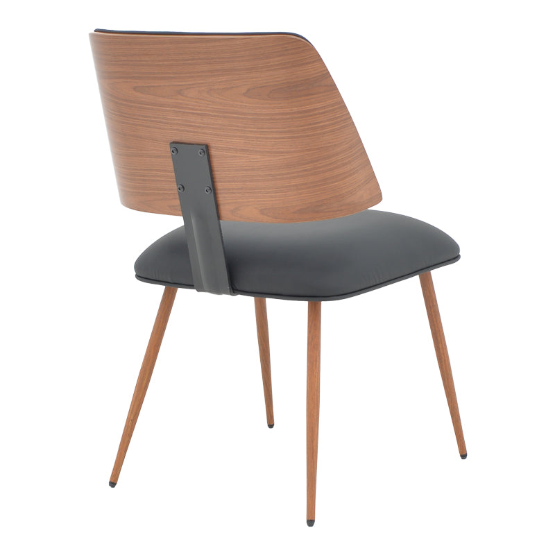 Scaun Ubane, negru pu-nuc, 53x62x85 cm