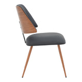 Scaun Ubane, negru pu-nuc, 53x62x85 cm