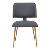 Scaun Ubane, negru pu-nuc, 53x62x85 cm