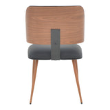 Scaun Ubane, negru pu-nuc, 53x62x85 cm