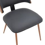 Scaun Ubane, negru pu-nuc, 53x62x85 cm