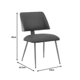 Scaun Ubane, negru pu-nuc, 53x62x85 cm