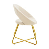 Scaun Valentina, catifea si metal, 65x60x82 cm - Bej