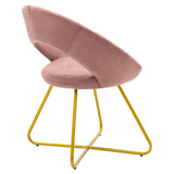 Scaun Valentina, catifea si metal, 65x60x82 cm - Roz