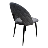 Scaun Lovingo, catifea si metal, 50x47x85 cm - Antracit