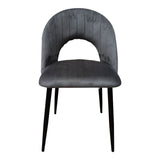 Scaun Lovingo, catifea si metal, 50x47x85 cm - Antracit
