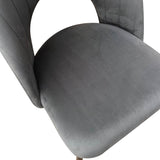 Scaun Lovingo, catifea si metal, 50x47x85 cm - Antracit