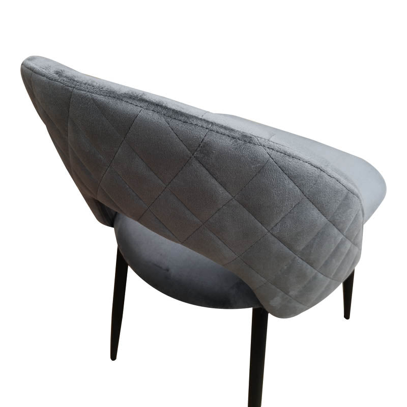 Scaun Lovingo, catifea si metal, 50x47x85 cm - Antracit