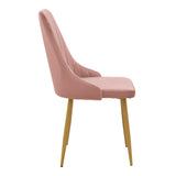 Scaun velur Azori, metal/Velur, Roz, 49x55x85 cm