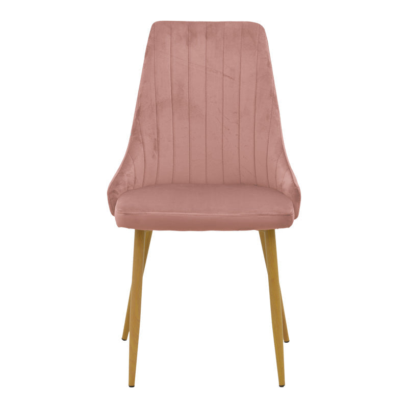 Scaun velur Azori, metal/Velur, Roz, 49x55x85 cm