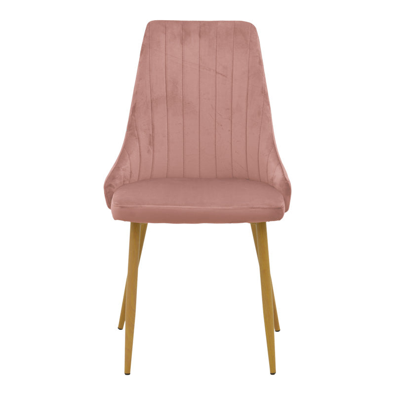 Scaun velur Azori, metal/Velur, Roz, 49x55x85 cm, perspectiva suplimentara
