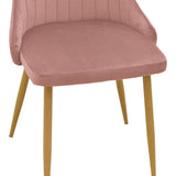 Scaun velur Azori, metal/Velur, Roz, 49x55x85 cm