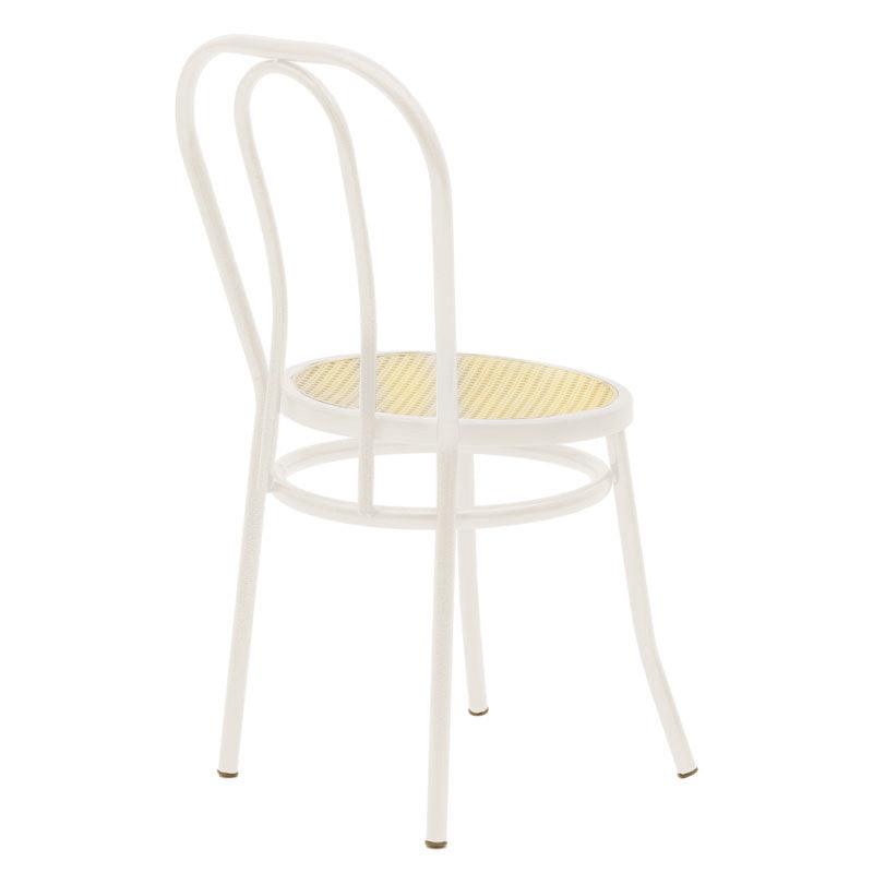 Scaun Vienna rattan metal, Alb - Bej, 100x200 cm - Alb