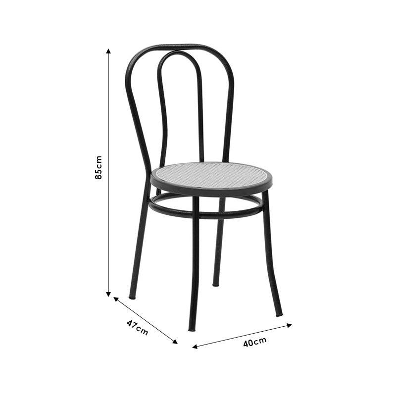 Scaun Vienna rattan metal, Alb - Bej, 100x200 cm - Bej
