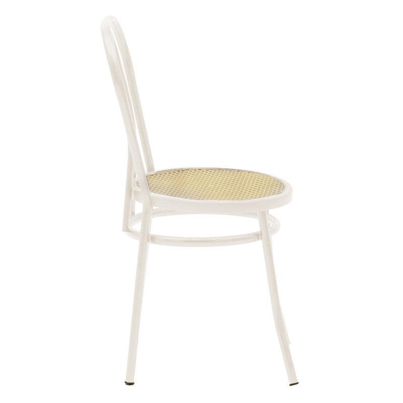 Scaun Vienna rattan metal, Alb - Bej, 100x200 cm - Alb