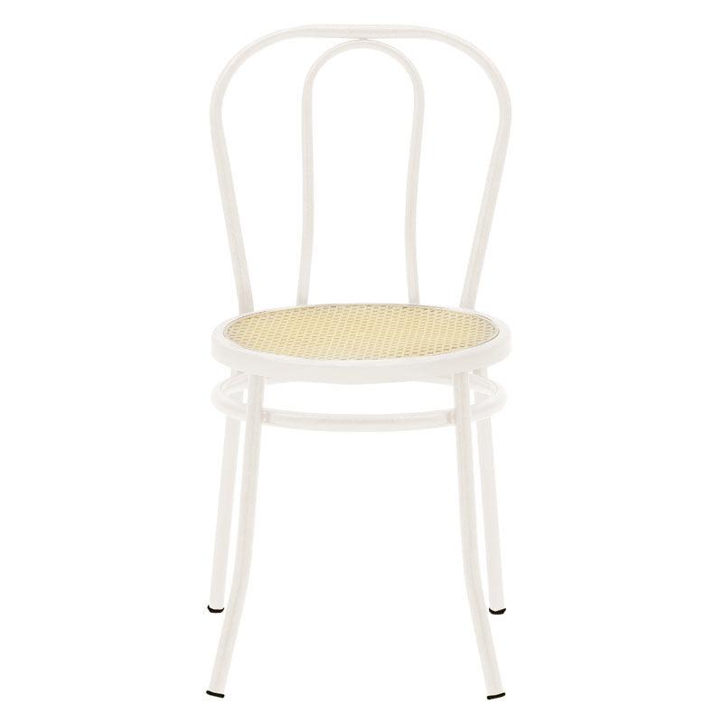 Scaun Vienna rattan metal, Alb - Bej, 100x200 cm - Alb