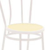 Scaun Vienna rattan metal, Alb - Bej, 100x200 cm - Alb