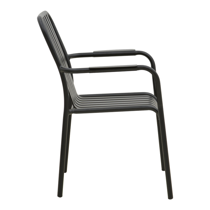 Scaun de exterior Vista stivuibil, aluminiu, Diverse culori, 62x60x84 cm - Negru