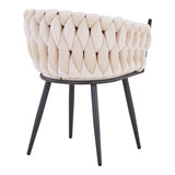 Scaun Vivian catifea, Diverse culori, 61x55x80 cm - Bej