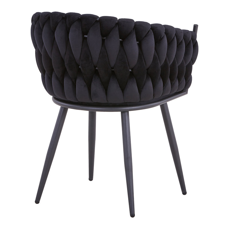 Scaun Vivian catifea, Diverse culori, 61x55x80 cm - Negru