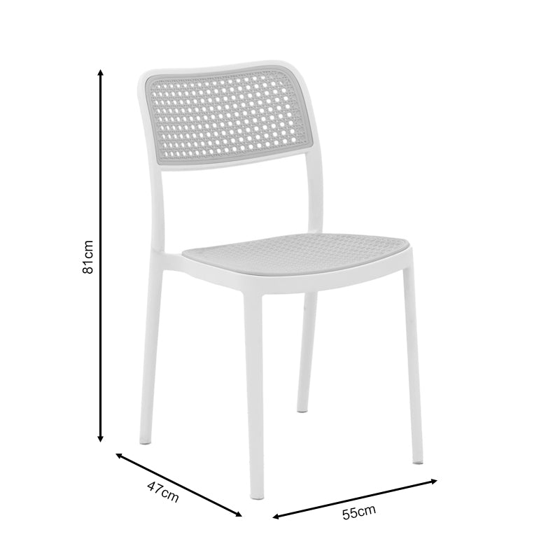 Scaun Westley, Alb - Negru, 55x47x81 cm - Alb